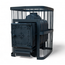 №1 Печь банная ComfortProm СТАЛЬ 8мм, до 16 кубов, чугунная дверь