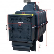 №1 Печь банная ComfortProm СТАЛЬ 8мм, до 16 кубов, чугунная дверь