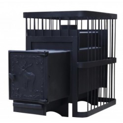 №2 Печь банная ComfortProm СТАЛЬ 8мм, до 20 кубов, чугунная дверь