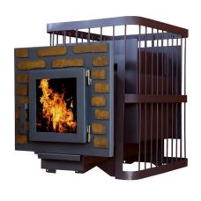 №10 Печь банная ComfortProm СТАЛЬ 8мм, до 16 кубов, стекло, декор