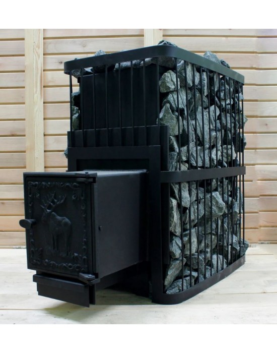 №26 Печь банная ComfortProm ЗАКРЫТАЯ до 26 кубов, чугунная дверь