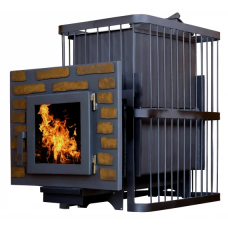 №31 Печь банная ComfortProm Сталь 8мм ЗАКРЫТАЯ, до 20 кубов, стекло, декор