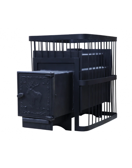 №3 Печь банная ComfortProm СТАЛЬ 8мм, до 26 кубов, чугунная дверь