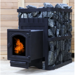 №4 Печь банная ComfortProm СТАЛЬ 8мм, до 16 кубов, со стеклом