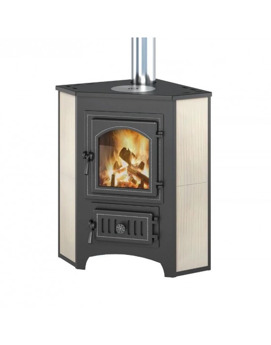 Печь-Камин ВЕЗУВИЙ ПК-01 (220) угловой беж. с конфоркой 9 кВт