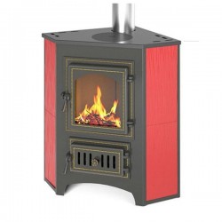 Печь-Камин ВЕЗУВИЙ ПК-01 (220) угловой красн. с конфоркой 9 кВт