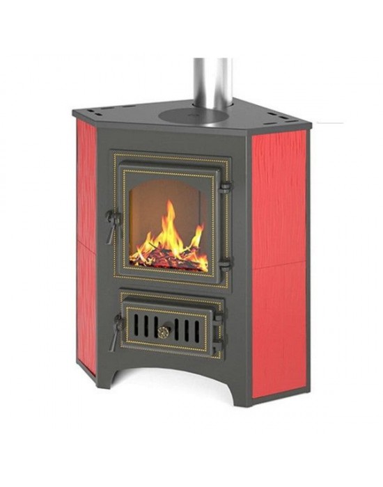 Печь-Камин ВЕЗУВИЙ ПК-01 (220) угловой красн. с конфоркой 9 кВт
