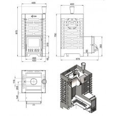 Печь банная Везувий ASTON 16 INOX
