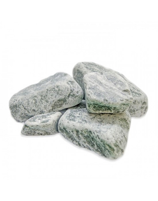 Камни для бани Змеевик (серпентинит) обвалованный 20кг (мелкий)