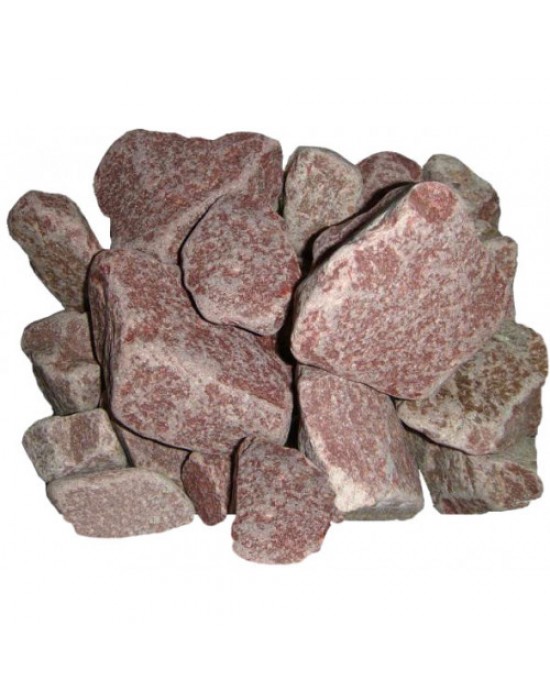 Камни для бани Малиновый кварцит обвалованный 20кг (крупный)