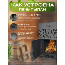 Печь для бани «Пылай ПРО» 20 сталь t 5 мм без выноса