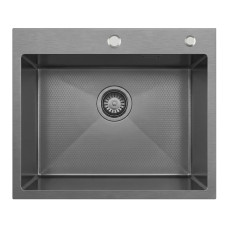 Кухонная мойка из нержавейки BLANTEK LS-5848HN Honeycomb Nano black Кухонная мойка из нержавейки BLANTEK LS-5848HN Honeycomb Nano black