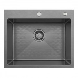 Кухонная мойка из нержавейки BLANTEK LS-5848HN Honeycomb Nano black Кухонная мойка из нержавейки BLANTEK LS-5848HN Honeycomb Nano black