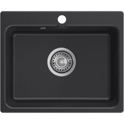 Кухонная мойка GRANFEST SMART SM-520 черный + сифон