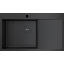 Кухонная мойка из нержавейки Omoikiri Akisame 86-GB-L Side графит