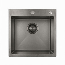 Кухонная мойка из нержавейки BLANTEK LS-5050STB Stone texture black Кухонная мойка из нержавейки BLANTEK LS-5050STB Stone texture black