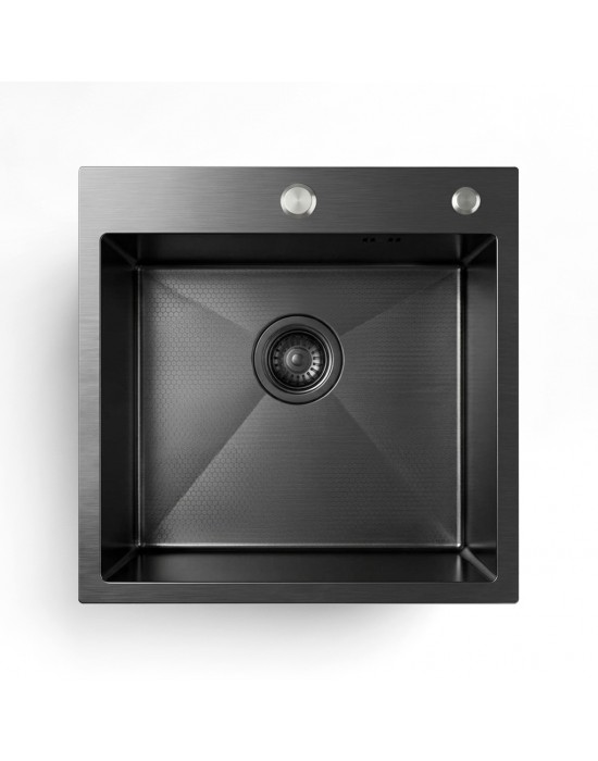 Кухонная мойка из нержавейки BLANTEK FS-5050HN Honeycomb Nano black ECO