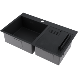Кухонная мойка из нержавейки Omoikiri Akisame 86-2-GB Side графит Кухонная мойка из нержавейки Omoikiri Akisame 86-2-GB Side графит