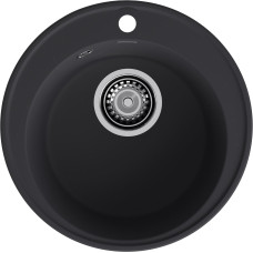 Кухонная мойка GRANFEST QUARZ Z-08 черный + сифон
