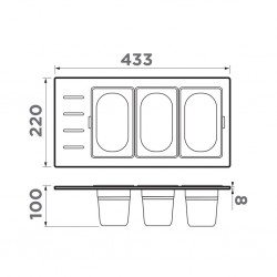 Контейнер для мойки Omoikiri DC-02-3 GB Контейнер для мойки Omoikiri DC-02-3 GB