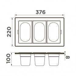 Контейнер для мойки Omoikiri DC-04-3 IN