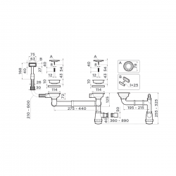 Арматура для двухчашевых моек Omoikiri WK-1.5 IN
