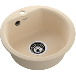 Кухонная мойка GRANFEST SMART SM-435 бежевый + сифон
