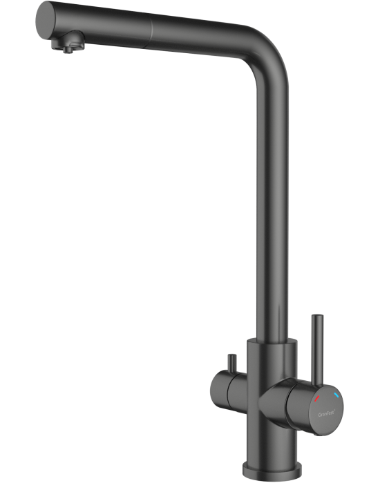 Смеситель для кухни GRANFEST QUARZ Z-5421  PVD графит