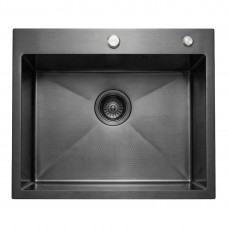Кухонная мойка из нержавейки BLANTEK FS-5848HN Honeycomb Nano black ECO