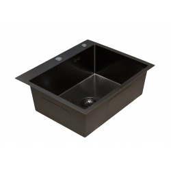 Кухонная мойка из нержавейки BLANTEK FS-5848HN Honeycomb Nano black ECO
