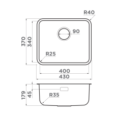 Кухонная мойка из нержавейки Omoikiri Omi 43-U/I-LG Ultra Mini светлое золото Кухонная мойка из нержавейки Omoikiri Omi 43-U/I-LG Ultra Mini светлое золото