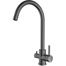 Смеситель для кухни GRANFEST QUARZ Z-5420  PVD графит