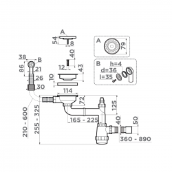 Арматура для одночашевых моек Omoikiri WK-1CL-R AB022
