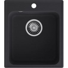 Кухонная мойка GRANFEST QUARZ Z-17 черный + сифон