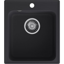 Кухонная мойка GRANFEST QUARZ Z-17 черный + сифон