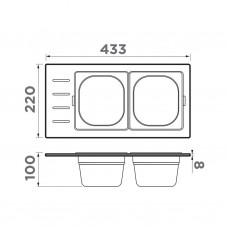 Контейнер для мойки Omoikiri DC-02-2 IN