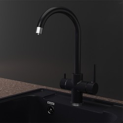 Смеситель для кухни GRANFEST QUARZ Z-5422 черный Смеситель для кухни GRANFEST QUARZ Z-5422 черный