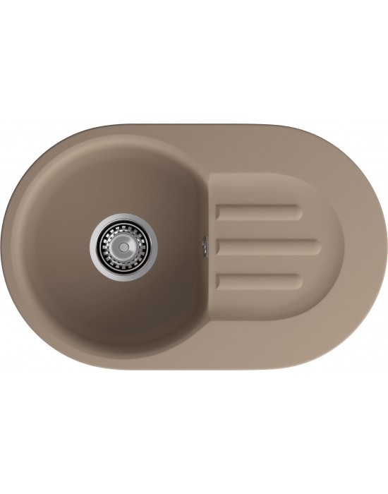 Кухонная мойка GRANFEST SMART SM-685L песочный + сифон