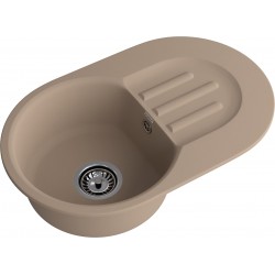 Кухонная мойка GRANFEST SMART SM-685L песочный + сифон