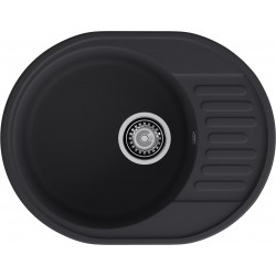 Кухонная мойка GRANFEST QUARZ Z-58 черный + сифон