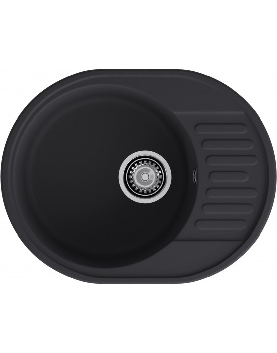 Кухонная мойка GRANFEST QUARZ Z-58 черный + сифон