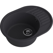 Кухонная мойка GRANFEST QUARZ Z-58 черный + сифон Кухонная мойка GRANFEST QUARZ Z-58 черный + сифон