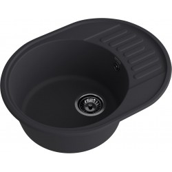 Кухонная мойка GRANFEST QUARZ Z-58 черный + сифон