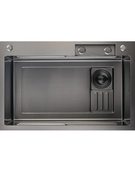 Кухонная мойка из нержавеющей стали GRANFEST METAL 7545 PVD графит