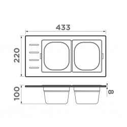 Контейнер для мойки Omoikiri DC-02-2 GB Контейнер для мойки Omoikiri DC-02-2 GB