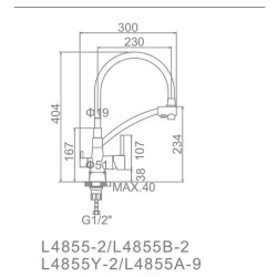 Смеситель для кухни Ledeme L4855Y-2