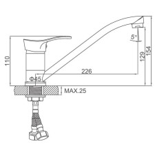 Смеситель для кухни Ledeme H14 L4914