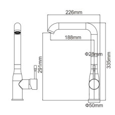 Смеситель для кухни LEDEME L4698W