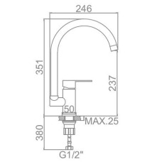 Смеситель для кухни Ledeme L74003