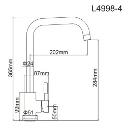 Смеситель для кухни LEDEME L4998-4 SUS304